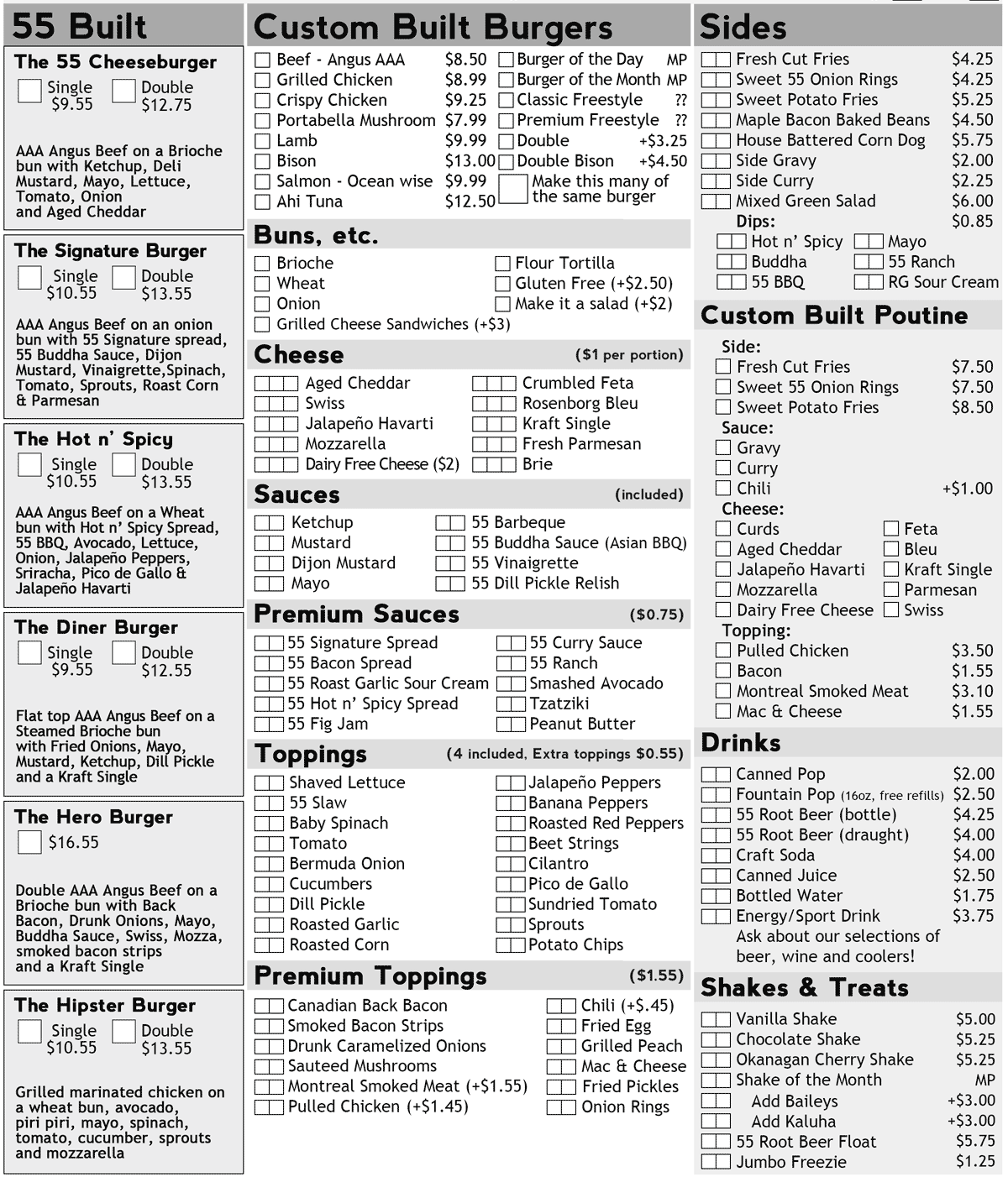 burger55 Menu